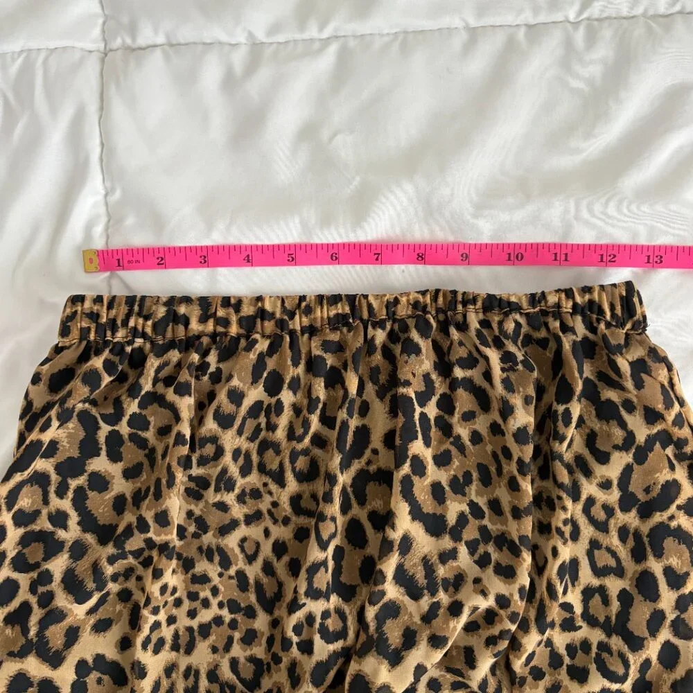 Divided by H&M High Low Leopard Print Flowy Elastic Band Boho Rocker Edgy Chic 6